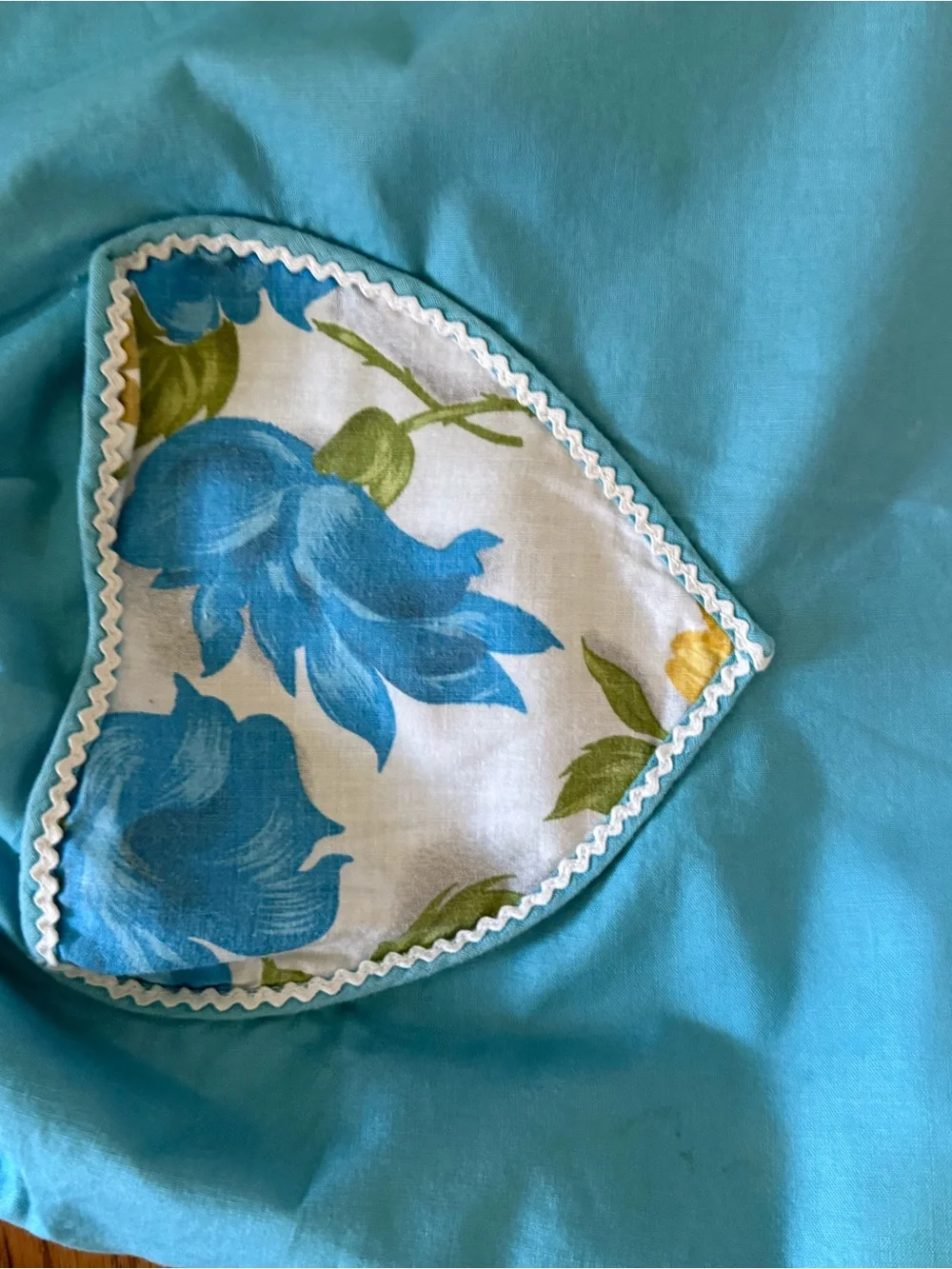 Vintage Floral Blue & Yellow Apron